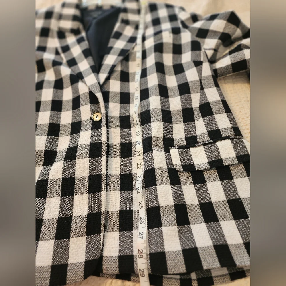 Halogen Women's Black and White Checkered Blazer Houndstooth Size 20W Academia - Picture 10 of 10